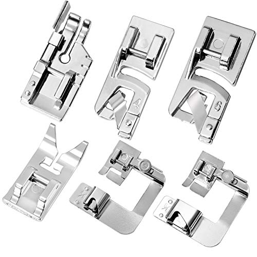 6 Pcs Sewing Machine Feet Kit - Home Sewing Machine Feet, Presser Feet Set, Sewing Feet, Hemming Feet for Snapping On Many Types Home Sewing Machine