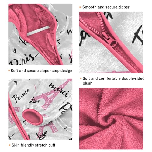 OTVEE France Paris Eiffel Tower Kids Hoodie Jacket Fall Spring Full Zip Warm Outwear Coat3