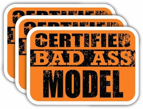 (x3) Certified Bad Ass Model Magnets | Cool Funny Occupation Job Career Gift Idea | Magnet Decal for Fridges, Toolboxes, Lockers, Helmets, Hard Hats image 5