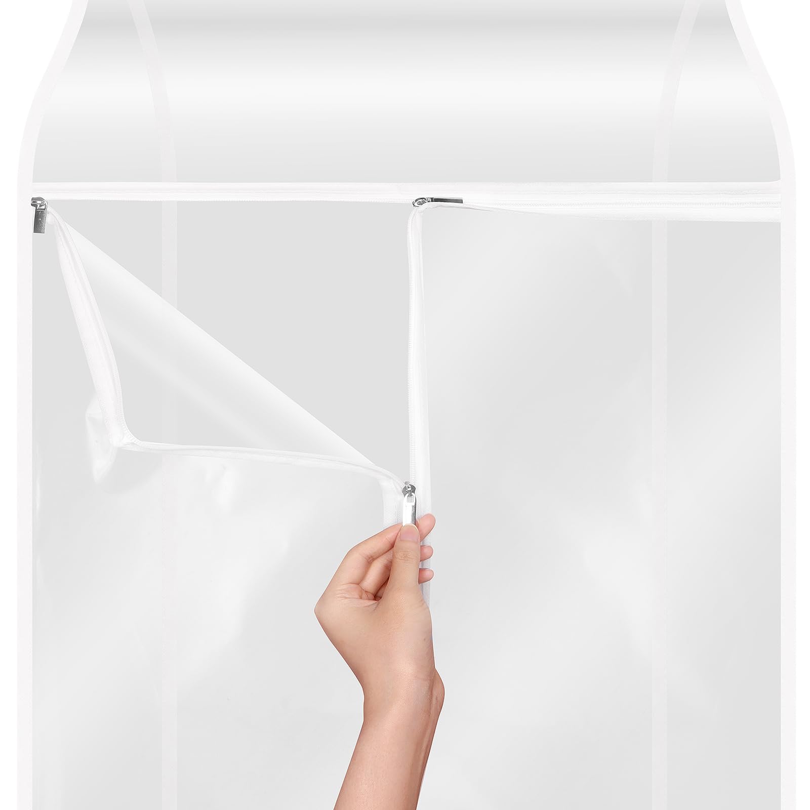 Zilink Bolsas colgantes de ropa para almacenamiento de 50 pulgadas (paquete de 2) transparentes para almacenamiento de ropa, bolsas para almacenamiento de abrigos, chaquetas y vestidos