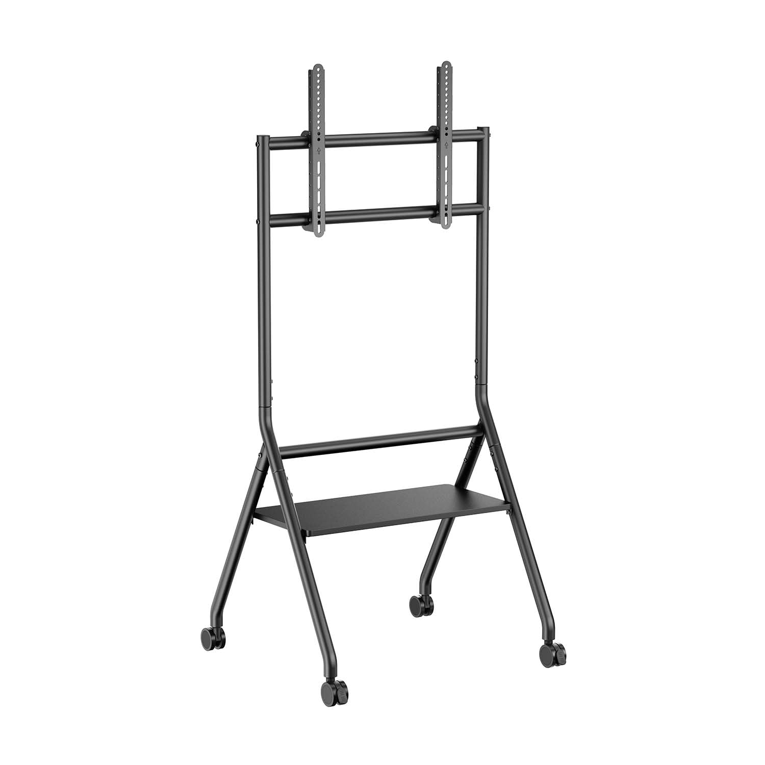 AISENS - FT86FE-329 - Soporte DE Suelo Eco con Rueda, 1 Bandeja para Pantalla INTERACTIVA/TV 80KG DE 37-86, Negro