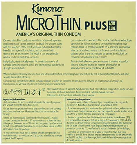 Kimono Latex Micro Thin Condoms, Ultra Lubricated, 24-Count Boxes (Pack of 2)