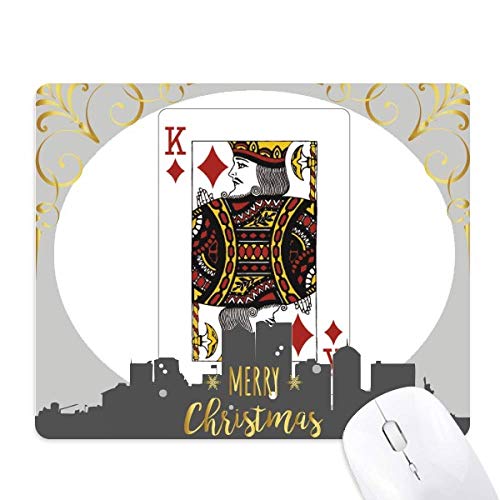 Tapis de souris en caoutchouc motif cartes à jouer nuit de Noël finition premium