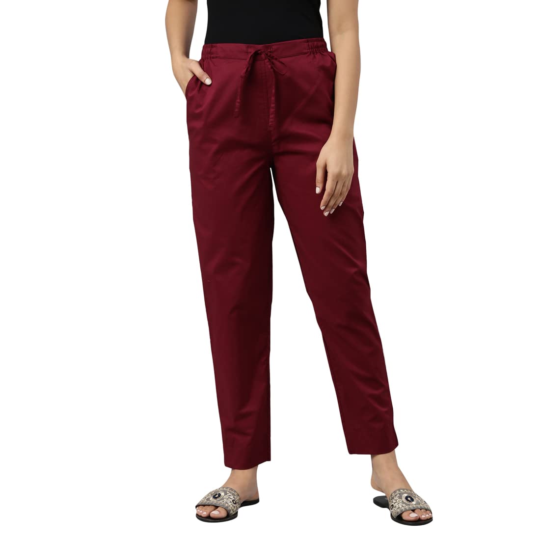 go colors Soft Cotton Pant Full Length for Women| Breathable, Mid Rise-picture-43