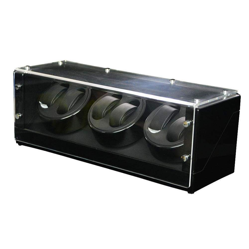 Guarda Winder Automatic 6 a Batteria Orologi silenziosi Orologi Visualizza Scatola di archiviazione Black1