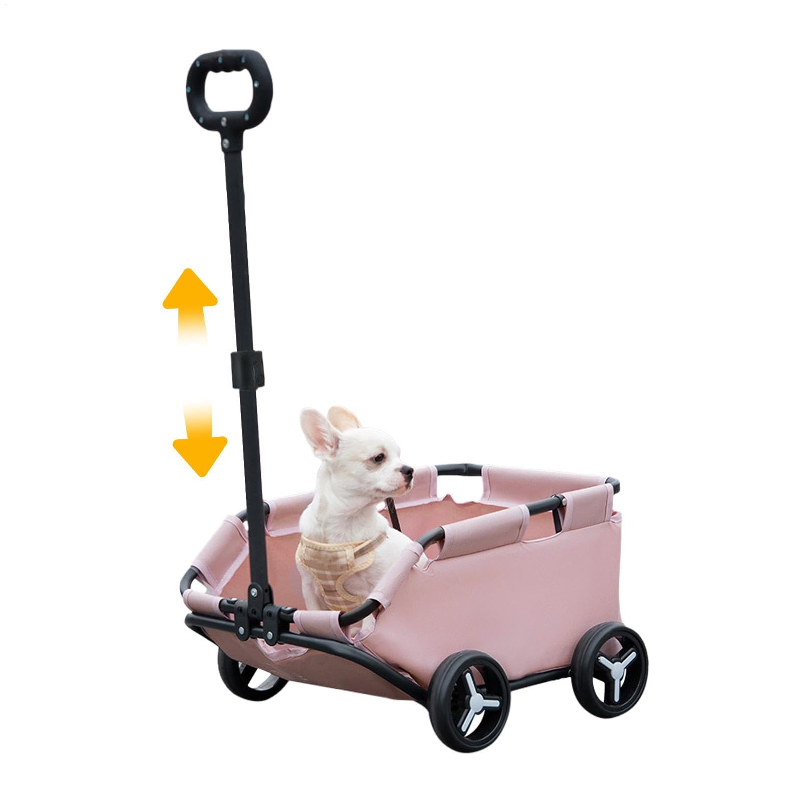 Kinderwagen für kleine Hunde, für Katzen, Kinderwagen für Haustiere | mit Rollen für Katzen, Babytrage für Hunde, faltbar, leicht, mit 4 Rädern für Reisen, IR