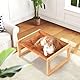 FUKUMARU Katzenbett, Plüsch-Samt-Katzenbetten für Indoor-Katzen, Katzenhängematte aus Holz, 53 x 42 x25 cm, geeignet für Katzen, Hunde, Kaninchen, Kätzchen und Kleintiere, Braun