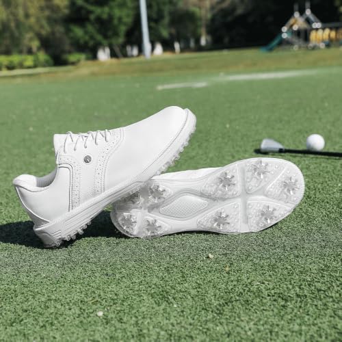 Image of Mens Golf Shoes Traditions Waterproof with Fixed Spikeless Sole Professional