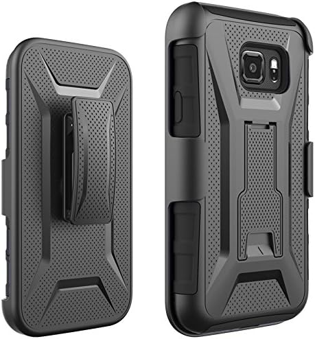Galaxy S7 Active Case, Cimo [Armor Guard] Heavy Duty Shock Absorbing Dual Layer Protection Cover with Kickstand and Locking Belt Swivel Clip for Samsung Galaxy S7 Active (2016) - Black