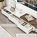 Hlivelood Extendable TV Stand, Modern Entertainment Center for Up to 120 Inch TV, Wood Reversible TV Media Console with 3 Drawers for Living Room Bedroom, 82-110