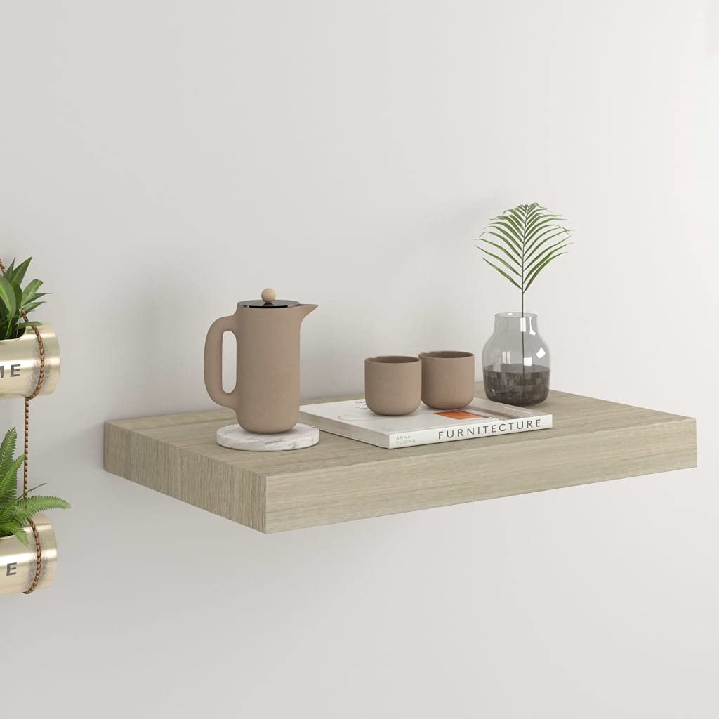 YUANCHUTOP Floating Shelves, Brown Wall Mounted Shelf with Invisible Brackets Book Plant Display Rack Storage for Bathroom Living Room Bedroom Entryway Hallway, 40cm