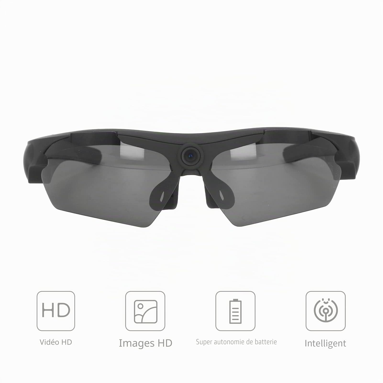 Tosuny Lunettes de Caméra FHD 1080p, Lunettes de Soleil Vidéo Intelligentes avec Objectifs Polarisés, Enregistrement Audio et Vidéo, Lunettes D'action de Sport pour la Conduite
