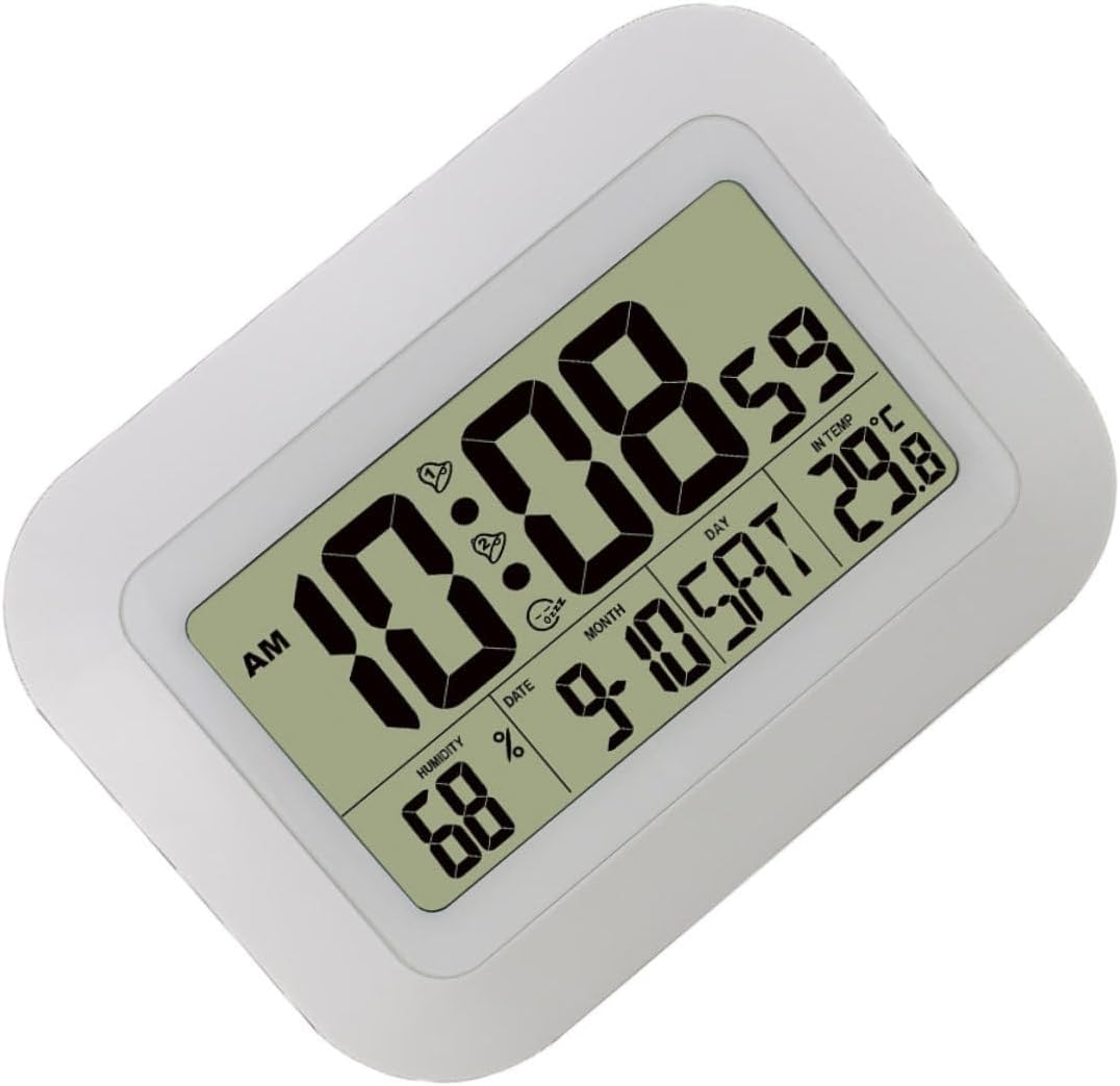 1Pc Digital Hanging Clock with Temperature and Humidity Display Stylish Home Alarm Clock for Bedroom Living and Study Screen Design