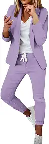 Conjunto de terno feminino primavera 2024 elegante casual trabalho de 2 peças para escritório blazer frente aberta e calça conjuntos sólidos #40