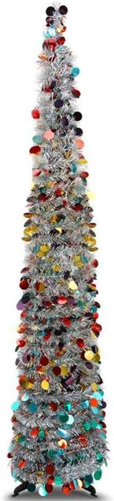 5ft DIY Sequin Christmas Tree Popup Collapsible Tinsel Artificial Christmas Tree w/ Stand Christmas Home Party Decorative Tree Glittering Bling Pop Up Xmas Decoration Tree New Year Wedding Decor