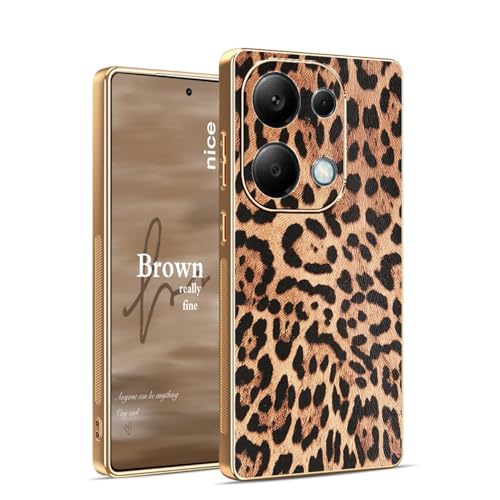 YUEQIAN Hülle für Xiaomi Redmi Note 13 Pro 4G / Poco M6 Pro 4G Schutzhülle Klassische Leopard Gepard Muster Prämie Kunstleder Handyhülle Mädchen Weiche TPU Silikon Stoßfest Schutzhülle. Leopard
