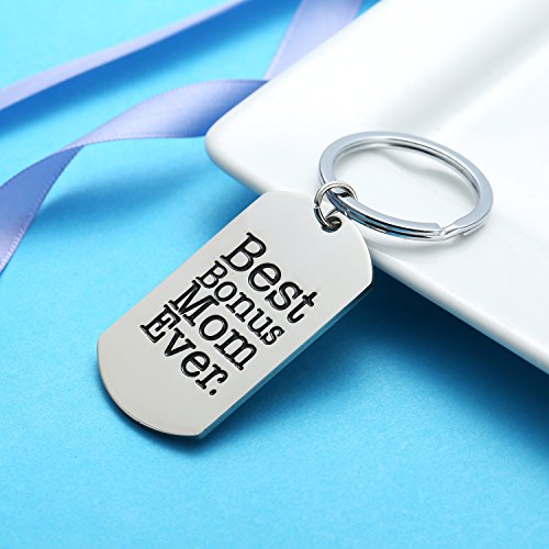 Stepmom Gifts From Daughter Son Best Bonus Mom Ever Step Mom Keychain Stepmother, Mother-In-Law Gifts #TOP4