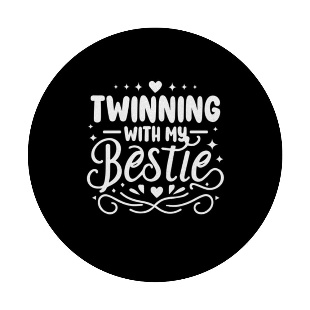 Spirit Week Twinning With My Bestie Friendship PopSockets Swappable PopGrip, Black - Image 3
