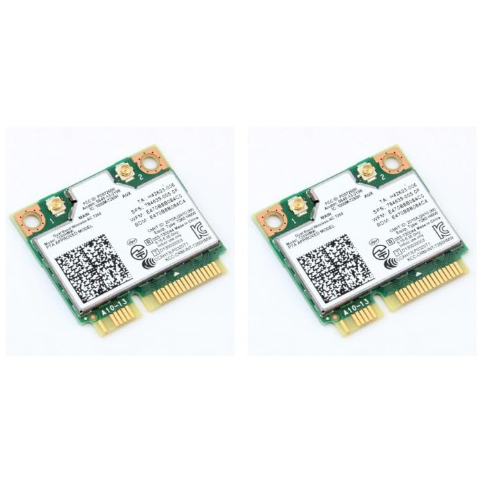 (2 pc) Flyrobo Intel 7260HMW Dual Band Wireless-AC 7260 867Mbps Wi-Fi Bluetooth 4.0 Mini PCIe Card-picture-32