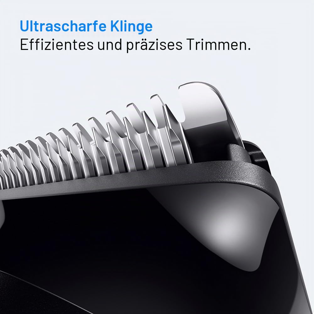 Bartschneider Serie 3 BT3500 mit 0,5-10 mm Präzisionskamm, ultrascharfer Klinge, 50 Minuten Akkulaufzeit, 20 Längeneinstellungen, Designed in Deutschland, Schwarz