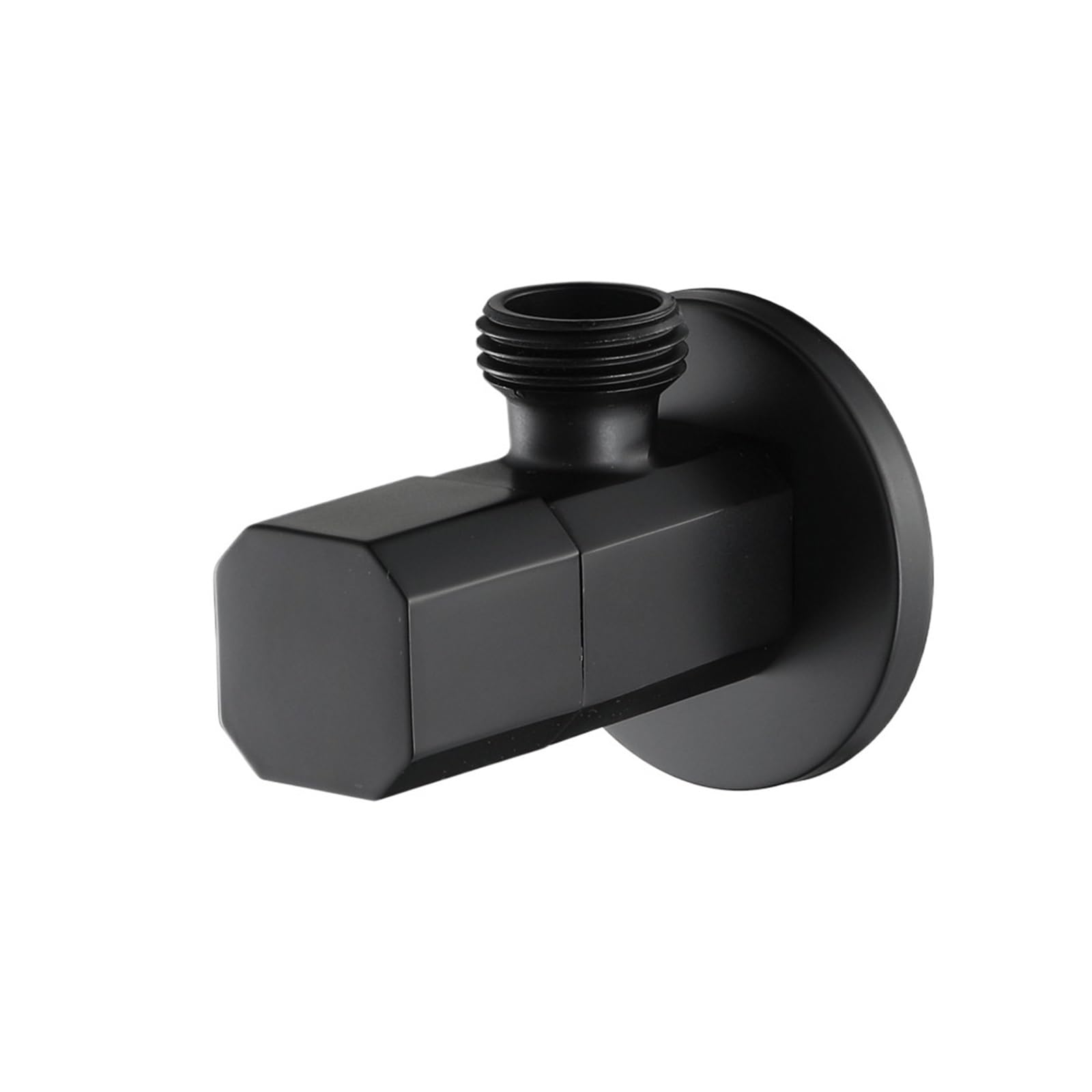 Bnjlsdatwr Black Valve， Octagon Design Switch Brass Filling Valves One Input Output Stop Valve Bathroom Washing Basin Toilet Bowl Accessories