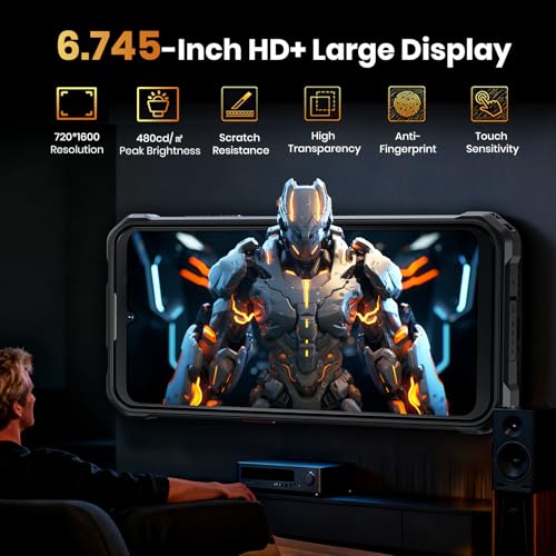 Image of FOSSIBOT F110 Pro Rugged Smartphone Unlocked 5G Android 15, 128dB Loudest Speaker 20GB+128GB /2TB 10000mAH, 6.7'' HD Display 50MP Rear Camera, IP68 /69K Waterproof, NFC /Dual SIM /Widevine L1