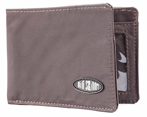 Big Skinny Men's Compact Sports Bi-Fold Slim Wallet, Holds Up To 20 Cards, Brown #TOP5