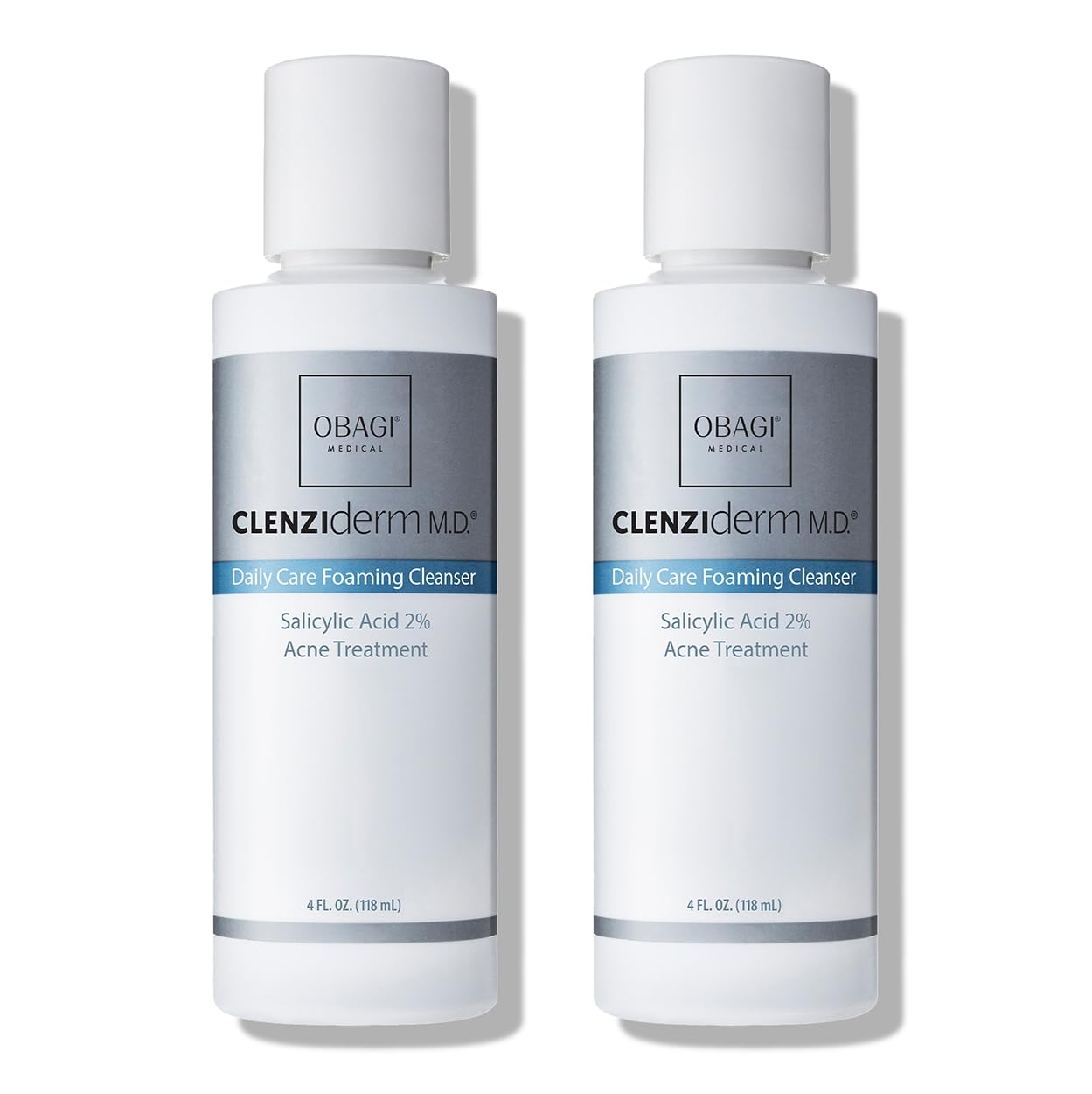 Obagi CLENZIderm M.D. Daily Care Foaming Acne Cleanser &ndash; Acne Treatment with 2% Salicylic Acid BHA &ndash; Two Pack, 2  4 oz