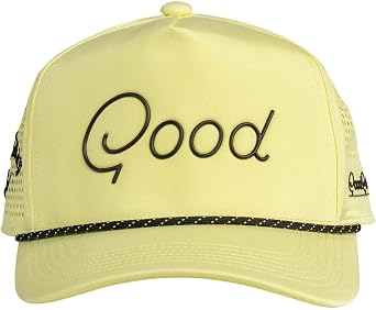 Good Good Golf Rope Vivid Hat - Yellow Baseball Cap For Men Women Adults Unisex Adjustable Snap Back Summer Casual Solid Logo