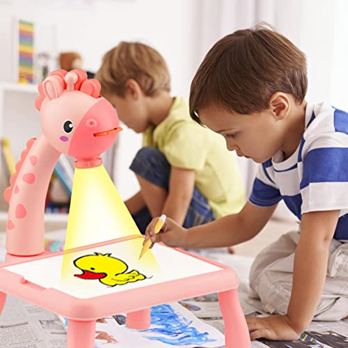 B/A Mesa de projetor de desenho infantil, projetor de esboço inteligente para crianças, traça e dese
