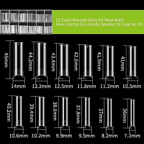 KOXXIAMOQ 240 Soft Gel Full Cover Nail Tips for Extensions Clear Square Coffin Fake No C Curve Nail Tips - Image 2