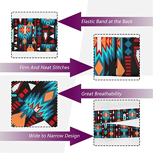 Forchrinse FOR-HYA2162P9-1 Native American African Aztec Navajo Print Unisex Sport Bands For Men Women Breathable Headband Hair Bands thumb #3