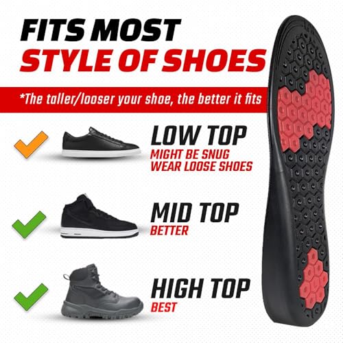 Image of Height Increase Insoles for Men (+1 inch) Discreet Shoe Lifts, All Day Comfort, Shock-Absorbent Gel, Trim to Fit Inserts for Most Sneakers & Shoes, Confidence Boosters (Mens 12-14)