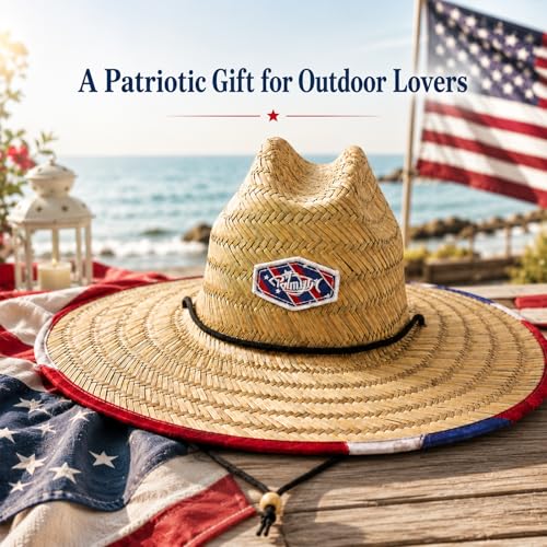 Image of Palmyth Straw Hat for Men & Women Sun Hats, Beach Hat, Fishing Hat Wide Brim UPF 50+ Sun Protection