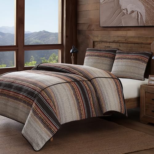 Image of Paseo Road Estes 2 Piece Twin Copper Striped Chenille Comforter Set