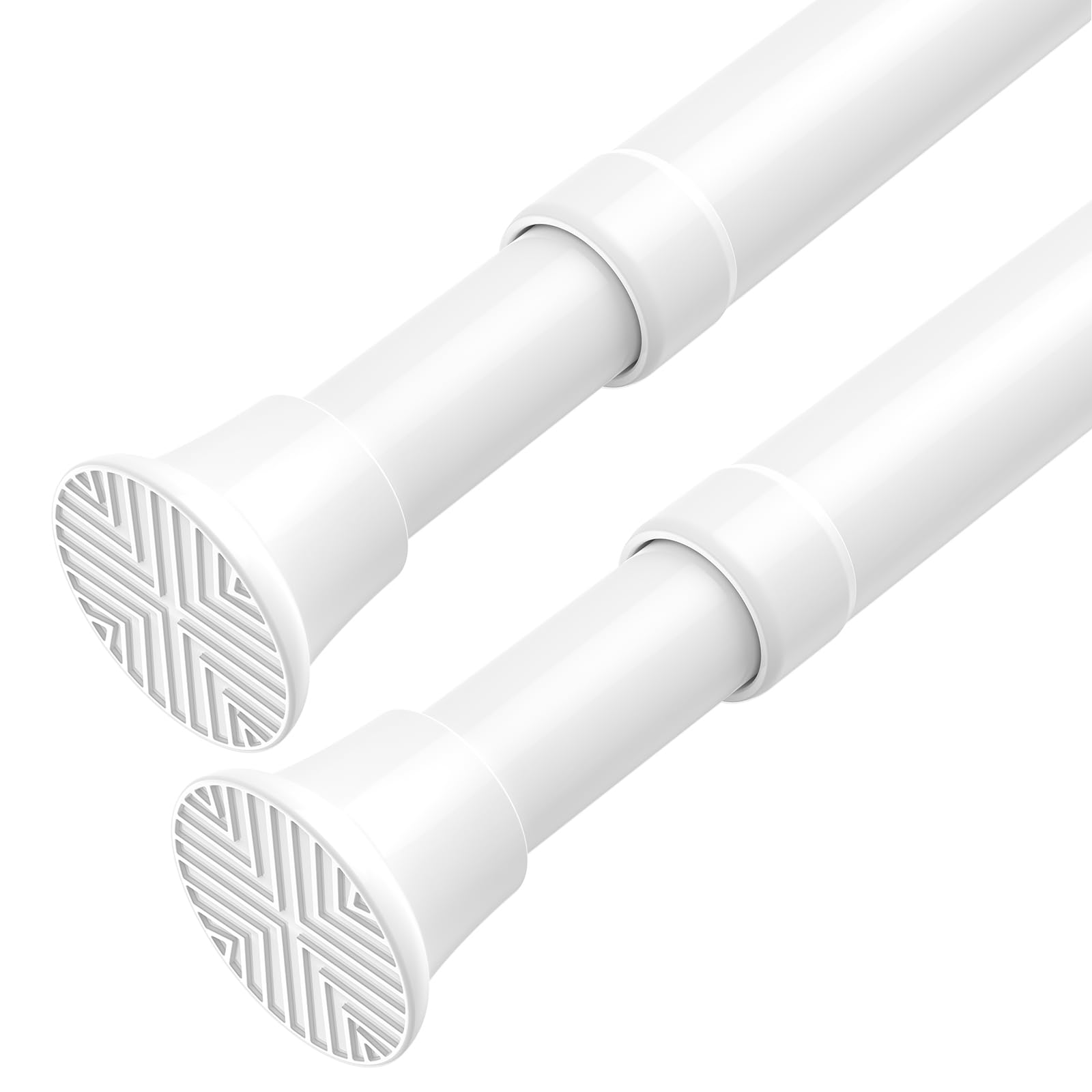 AIZESI Shower Curtain Pole 76-118cm Extendable No Drill White Tension Rod