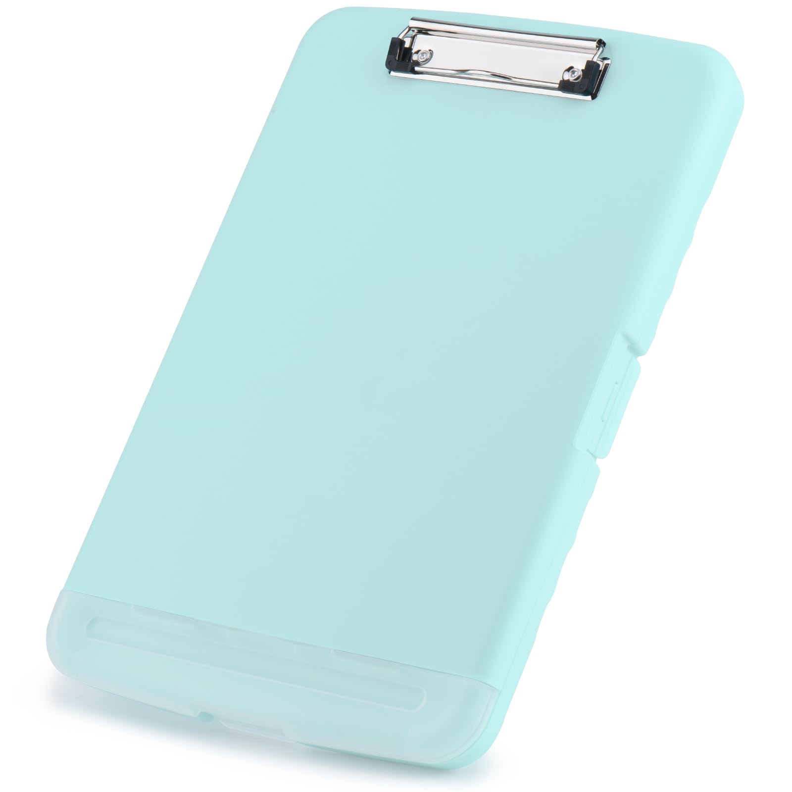 ZCZN A4 Clipboard with Storage, Plastic Clipboard Folder with Separate Pen Compartment, Eggshell Blue, 1 Unit