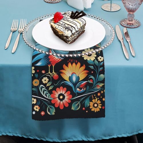 Servilletas de Tela con Patrón Folk Polaco 4 Pzs Cuadradas miniatura 4
