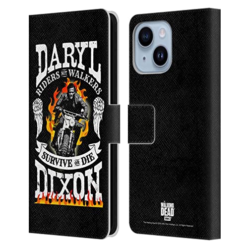 Étui portefeuille iPhone 14 Plus Daryl Dixon pour éviter les écrans brisés