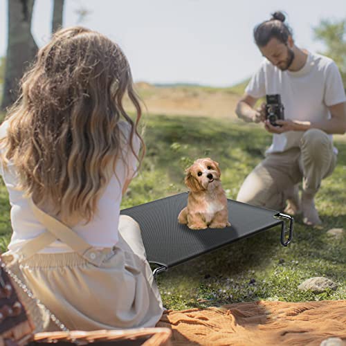 KORIMEFA Erhöhtes Hundebett bis 55 kg, Haustierbett Outdoor, Waschbare Hundebetten Hundeliege Haustierliege Mittelgroßer Hunde, 122 x 85 x 20 cm mit rutschfesten Füßen für Garten Indoor Draußen