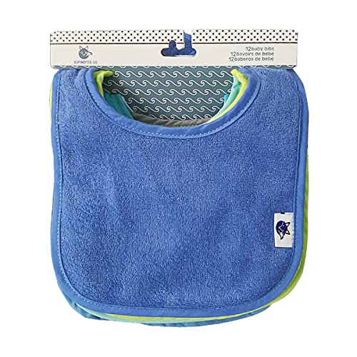 Bavoir bébé absorbant lot de 12 lavable imperméable pour cadeau de naissance