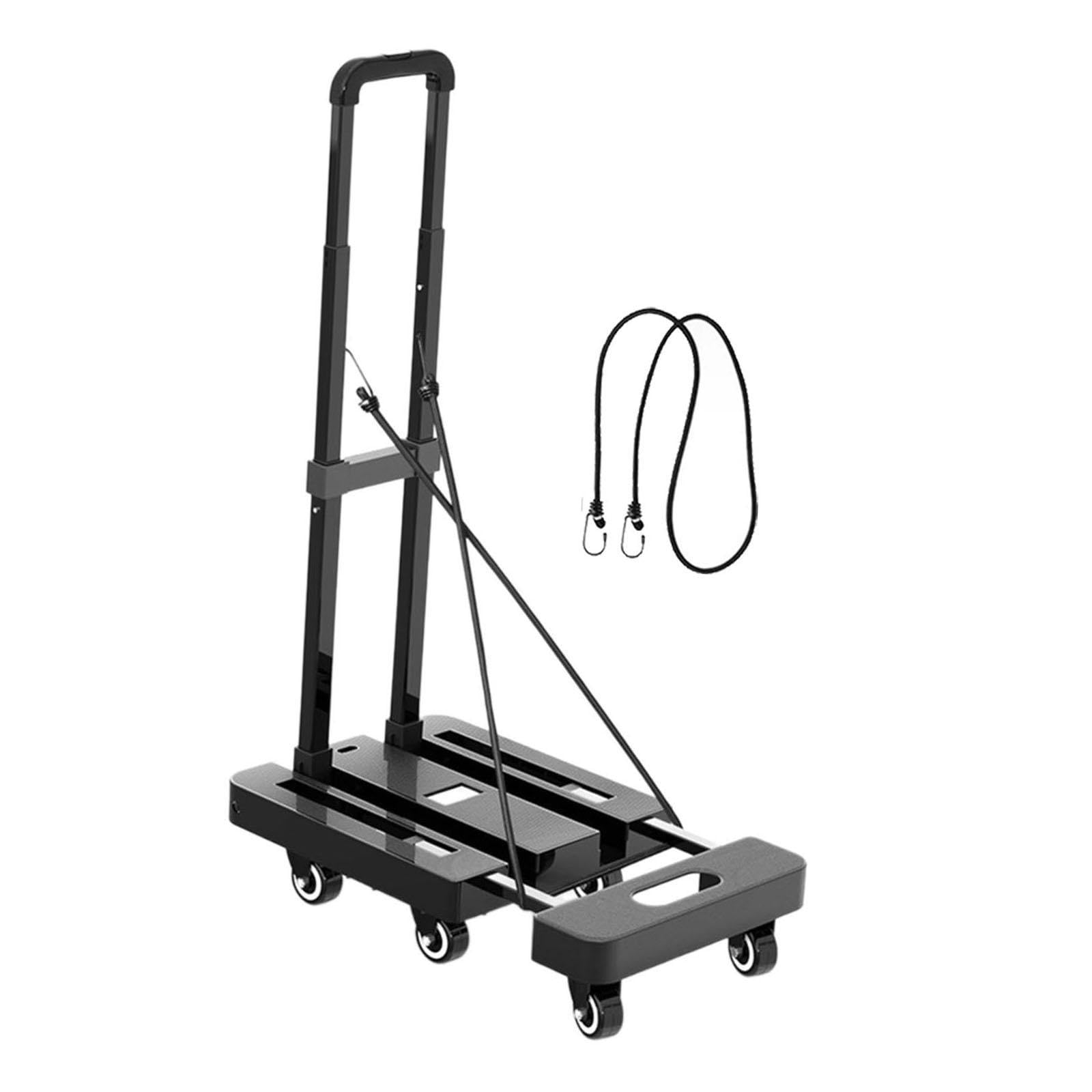 LOOM TREE Folding Hand Truck Practical Foldable Trolley Cart for Luggage Travel Shopping Black|Business & Industrial| Material Handling| Carts & Trucks| Drum Trucks & Hand Trucks-image-2