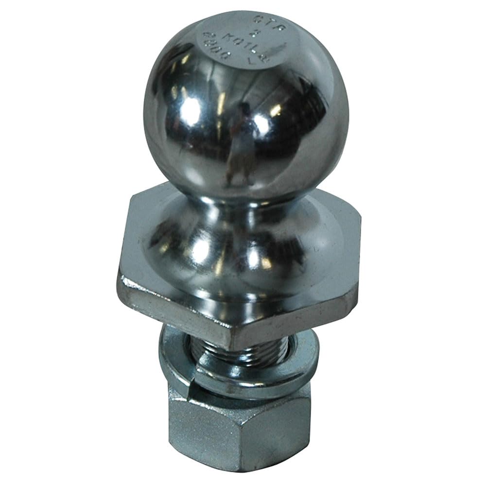 Reese Towpower 7008300 Interlock Trailer Hitch Ball, 2 Inch Diameter, 6,000 lbs. Capacity, 1 Inch Shank Diameter, 2-1/8 Inch Shank Length