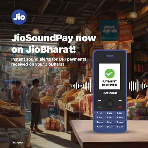 Image of JioBharat V2 4G Phone with JioTV, JioHotstar, JioSoundPay, JioSaavn, Long Lasting Battery, LED Torch, Digital Camera | Blue | Locked for JioNetwork