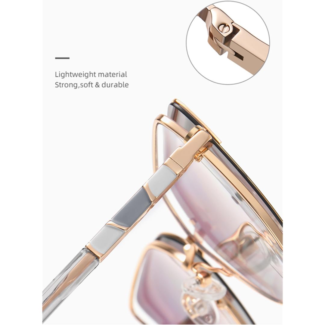 Occhiali da sole magnetici 2 in 1, occhi di gatto, polarizzati, in metallo, alla moda, protezione UV400