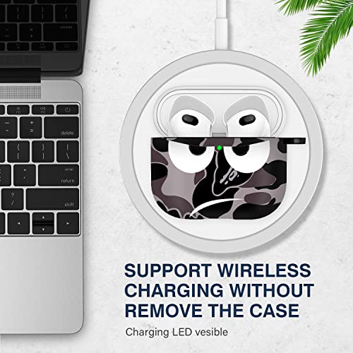 Image of for Airpods 3 Case 2021, Don't Touch Me for Airpods Cover with Keychain Soft Cute Shockproof Cover for Women Men Compatible with for Airpods 3 Charging Case,Grey