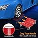 PrecisionAuto Wheel Dolly with 6000 Lbs Capacity, 360° Swivel & Locking Casters, Diamond Tread Plate for Enhanced Grip, Easy Assembly, Compatible with Cars, Trucks, and RVs, Red