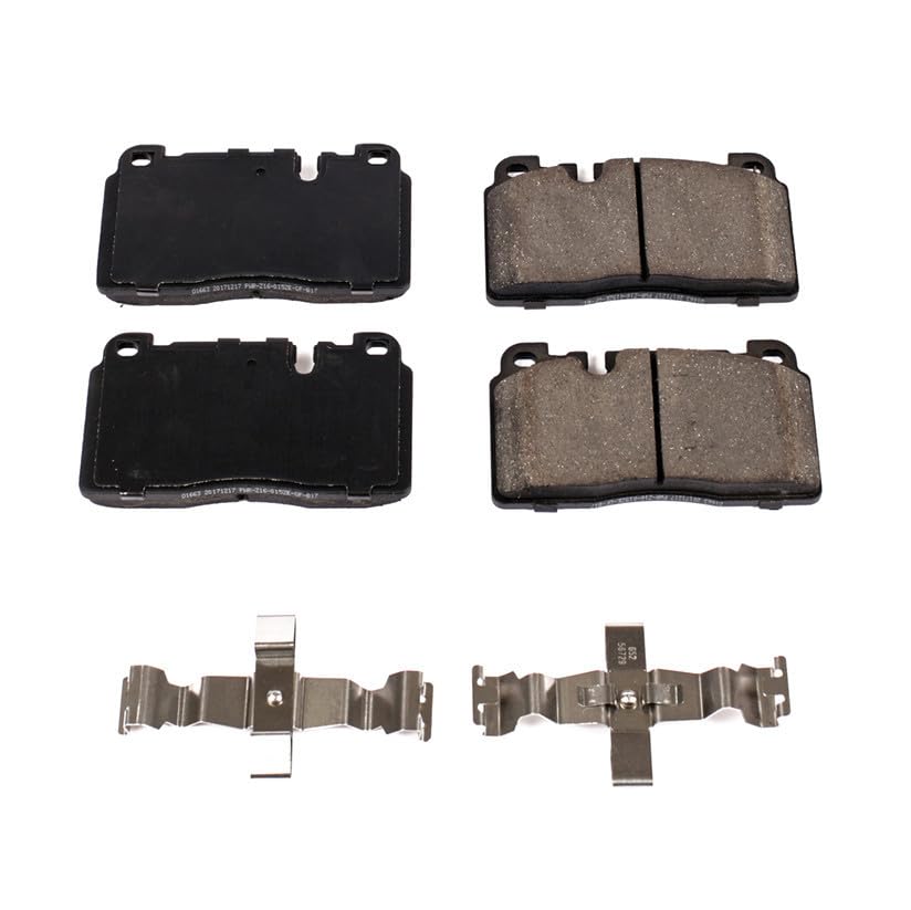 Image of PowerStop Front Brake Pads for Audi Q5 2013-17 - Z17 Ceramic Brake Pads with Installation Hardware, 17-1663