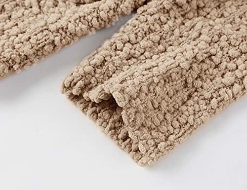 Batermoon Girls Open Front Cardigan Popcorn Knit Long Sleeve Casual Sweaters Coat With Pockets Khaki #TOP3