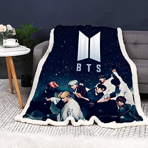 HNSRYLQX BTS Bangtan Boys Decken Fleecedecken for Erwachsene Kinder, 100% Mikrofaser Cover